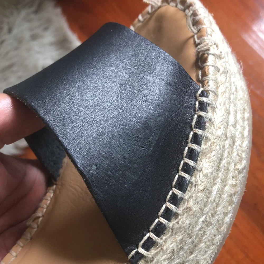 Soludos black wedge sandals